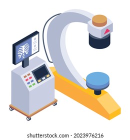 Descargar este icono isométrico premium de la radiología de brazo c