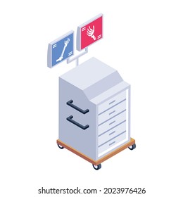 Download this premium isometric icon of radiology machine 