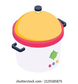 Download This Premium Isometric Icon Of Kitchen Cookware 

