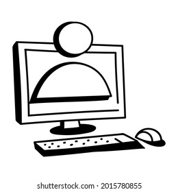 Download this premium quality doodle illustration of profile 