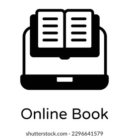 Download this premium solid icon of online book 