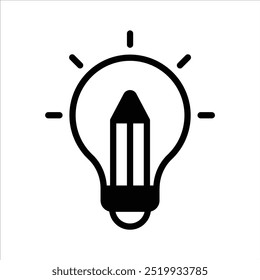 Download this premium vector of creative writing, creative idea icon