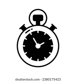 Laden Sie diese Premium-Vektorgrafik des Stoppuhr-Timers in bearbeitbarem Stil herunter, bereit zum Verwenden des Symbols