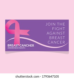 Download this Vector about Breast cancer awareness month banner or poster.