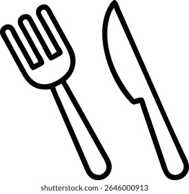 Baixe este gráfico vetorial de um conjunto de talheres garfo e faca. Perfeito para restaurante, cozinha e restaurantes relacionados a projetos e ícones. 126º