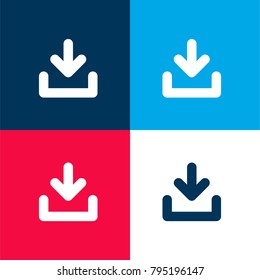 Download Tray four color material and minimal icon logo set in red and blue