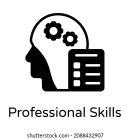 Download trendy glyph icon of professional skills 