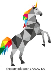 Download Unicorn Polygon in Vector Illustration. It can be used as Logo Design, Hipster Symbol, Line Art or for print purpose.