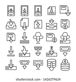 download, update and save icons set line design