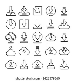 download, update and save icons set line design