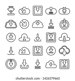 download, update and save icons set line design