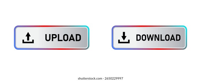 Download Upload 3d button website interface save colorful gradient sign symbol cloud internet technology arrow