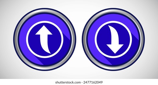 Download And Upload Arrow Icon Button Set Design Illustration