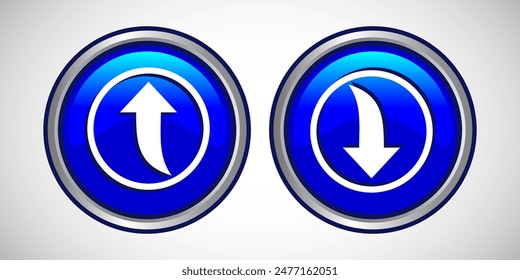 Download And Upload Arrow Icon Button Set Design Illustration
