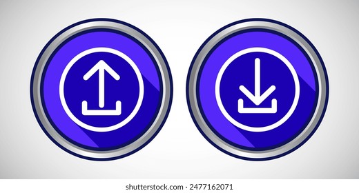 Download And Upload Arrow Icon Button Set Design Illustration