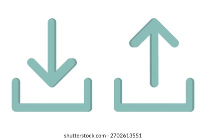 Download upload arrows. Data transfer symbols. Vector process illustration. File movement icons.