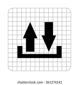 download and upload -  black vector icon