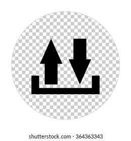 download and upload  - black vector icon