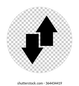 download and upload  - black vector icon