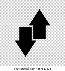 download and upload  - black vector icon