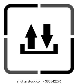 download and upload  - black vector icon