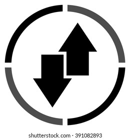 download and upload  - black vector icon