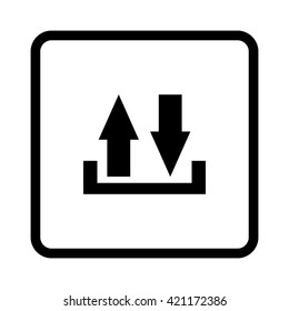 download and upload -  black vector icon