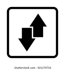 download and upload  - black vector icon