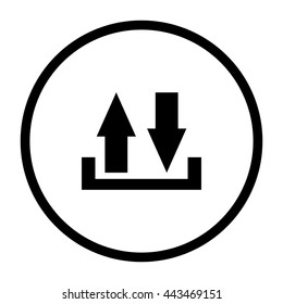 download and upload  - black vector icon