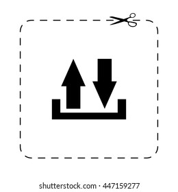 download and upload  - black vector icon