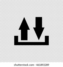 download and upload -  black vector icon