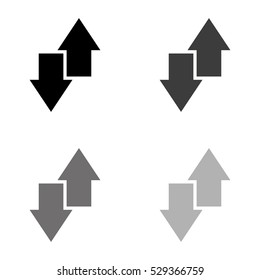 download and upload  - black vector icon