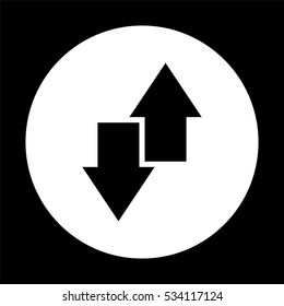 download and upload  - black vector icon
