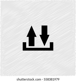 download and upload -  black vector icon