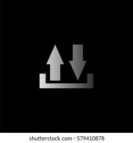 download and upload -  black vector icon