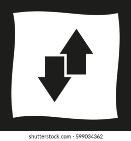 download and upload  - black vector icon