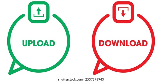 Descarga y Botón Cargar. Botones modernos coloridos para App, Sitio web, ui. png transparente y Ilustración vectorial.