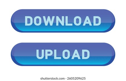 Download and upload button. Colorful modern buttons for app, website, ui. Design Template. EPS 10. Vector illustration