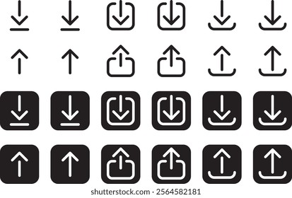 Download and Upload Button Icons