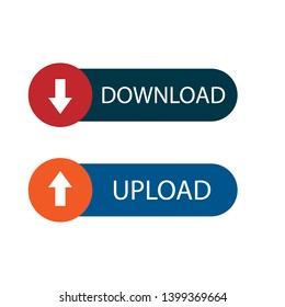 Download, upload button template, banner. Vector illustration.