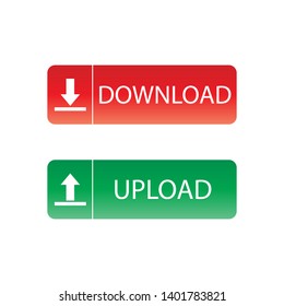 Download, upload button template, banner. Vector illustration.