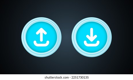 Download and upload button vector