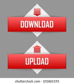 Download and upload buttons useful for web design purposes