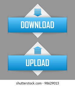 Download and upload buttons useful for web design purposes