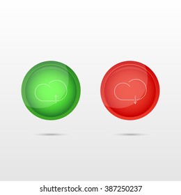 Download and upload buttons user interface