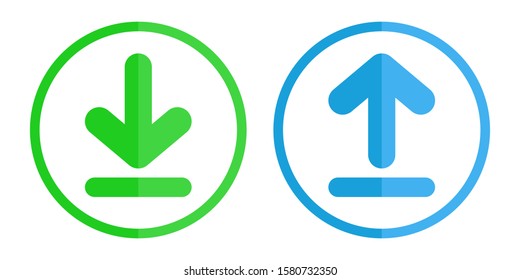 DOWNLOAD and UPLOAD buttons. Vector icon.