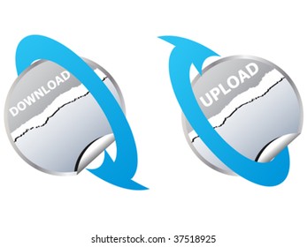 download and upload buttons vector illustration