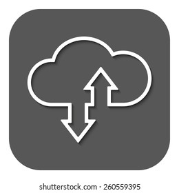 The download and upload to cloud icon. Download And Upload symbol. Flat Vector illustration. Button