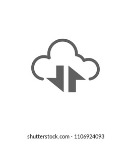 Download and upload from cloud icon vector in trendy flat style isolated on white background