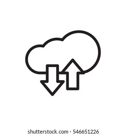 download upload cloud icon vector illustration sign symbol